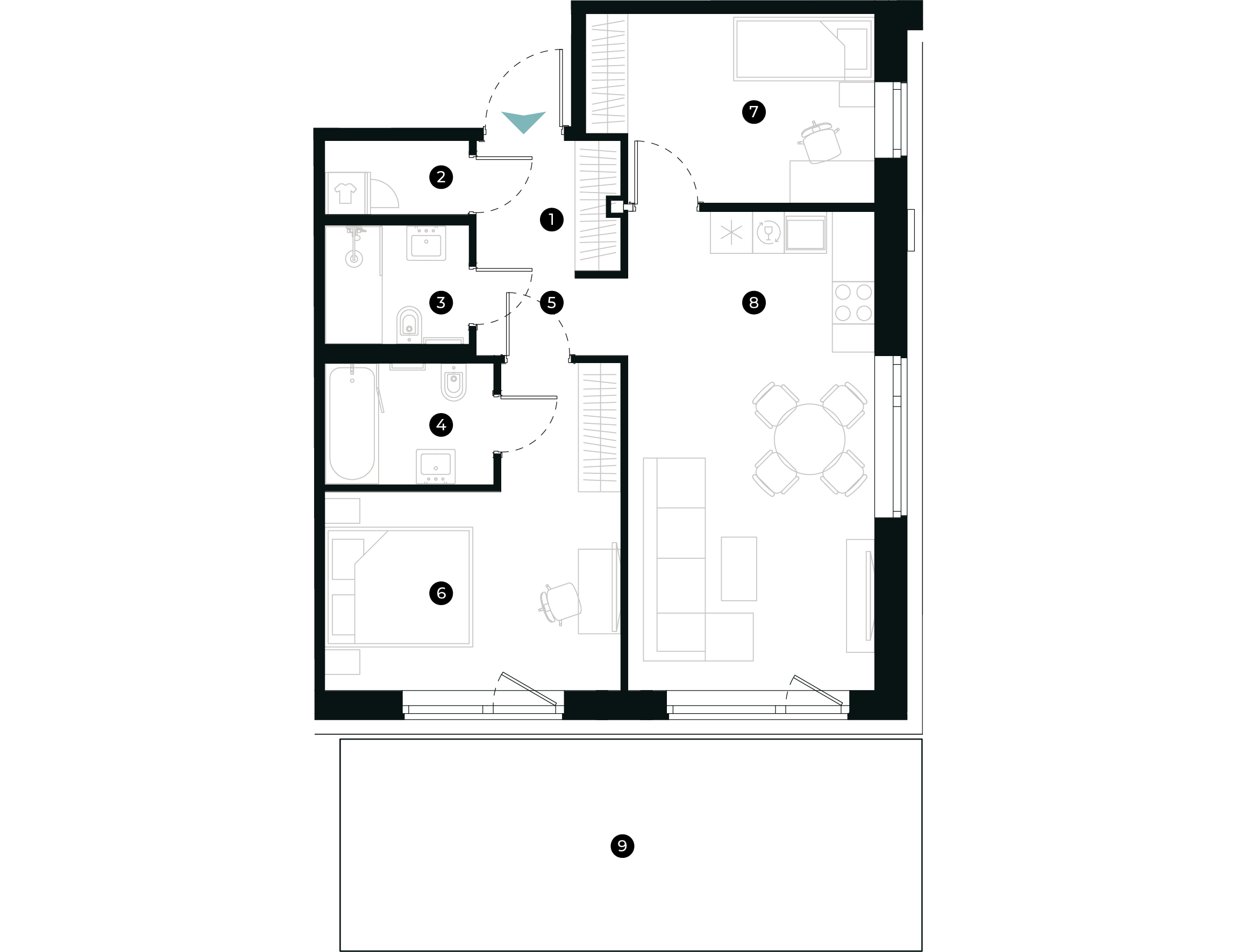 New Hanza apartamenti dzīvokļa plānojums