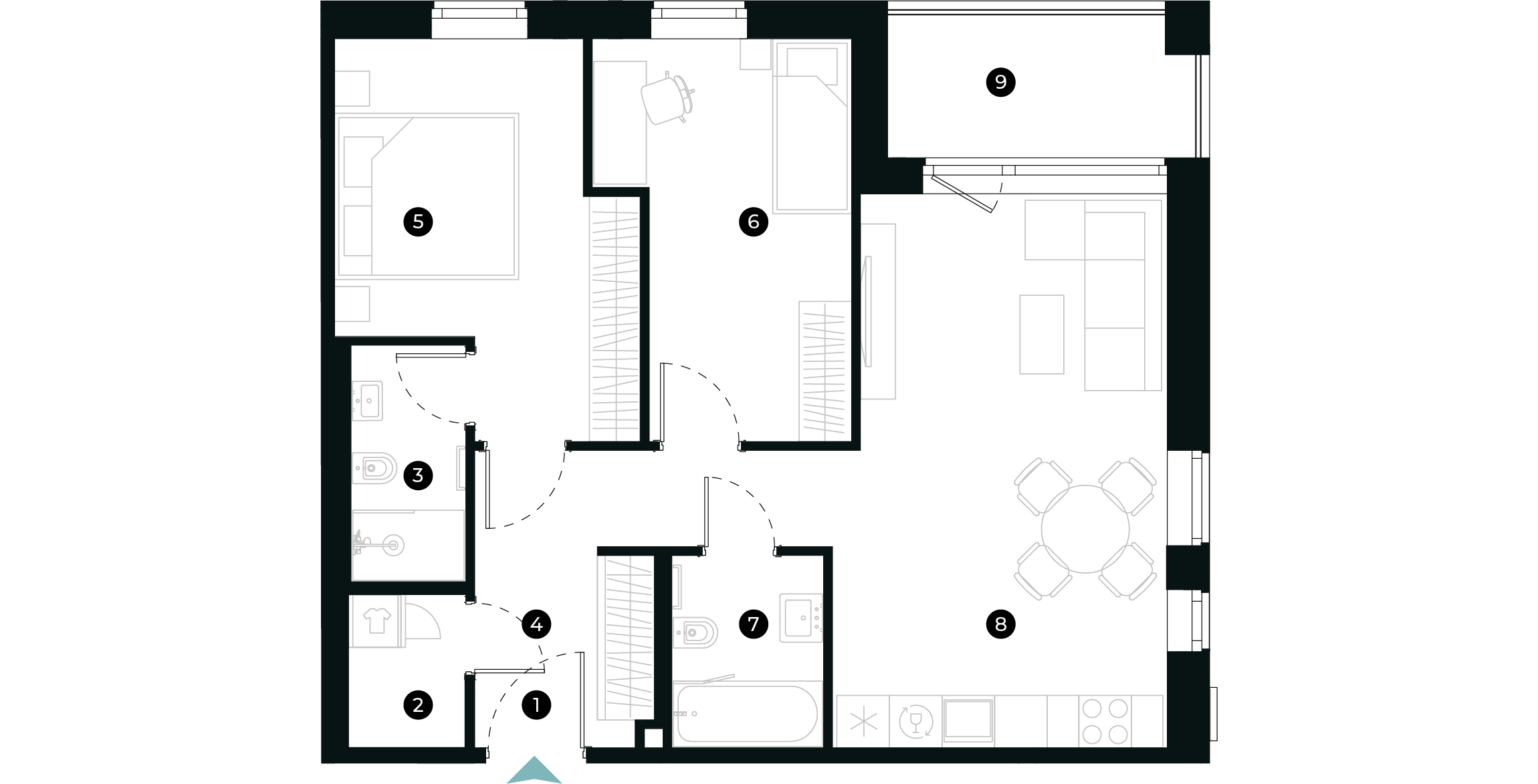 New Hanza apartamenti dzīvokļa plānojums