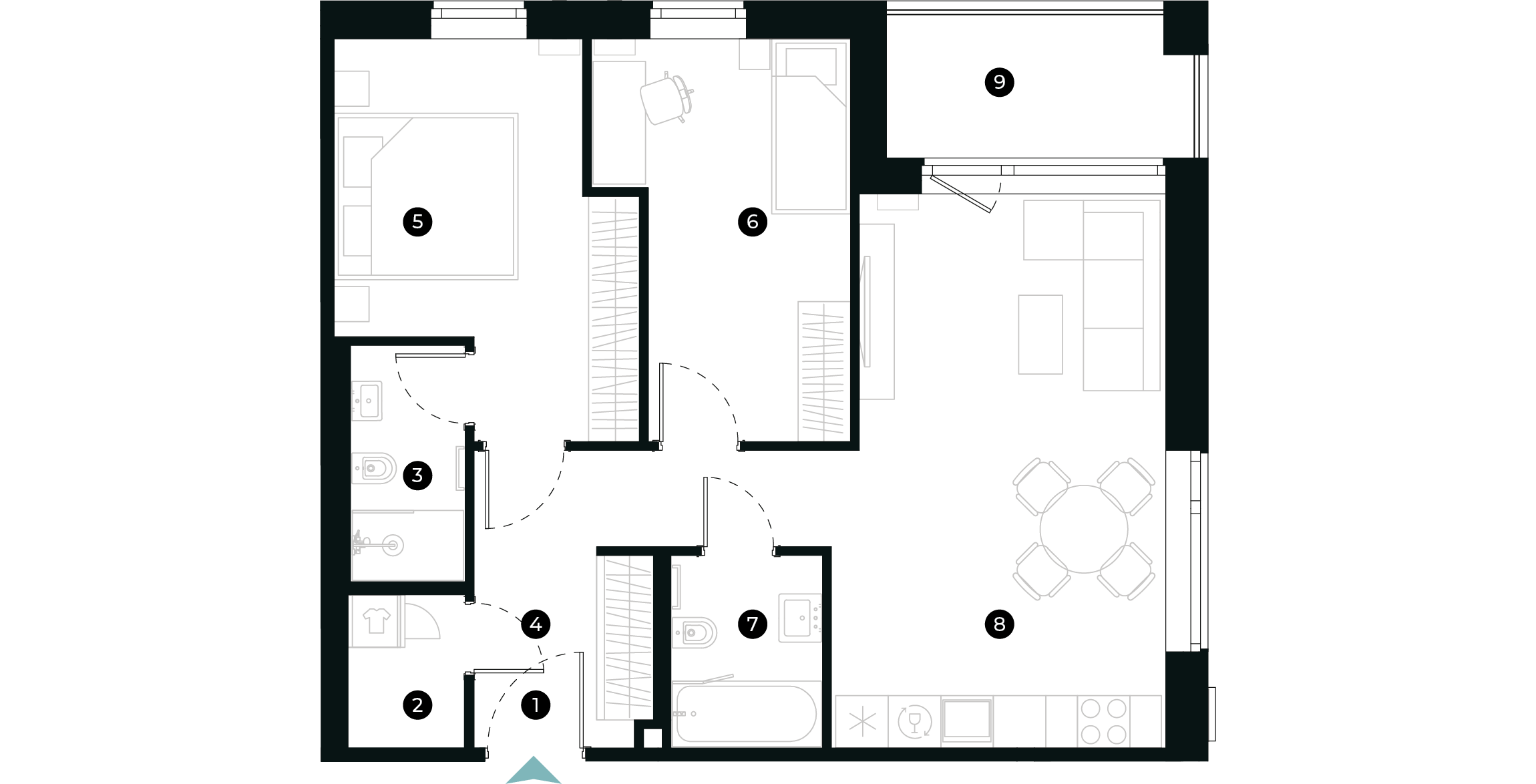 New Hanza apartamenti dzīvokļa plānojums