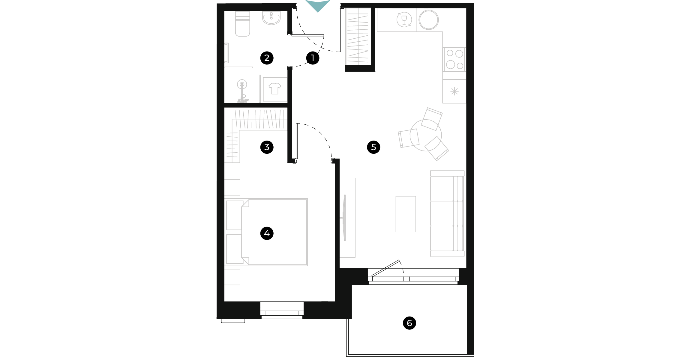 New Hanza apartamenti dzīvokļa plānojums