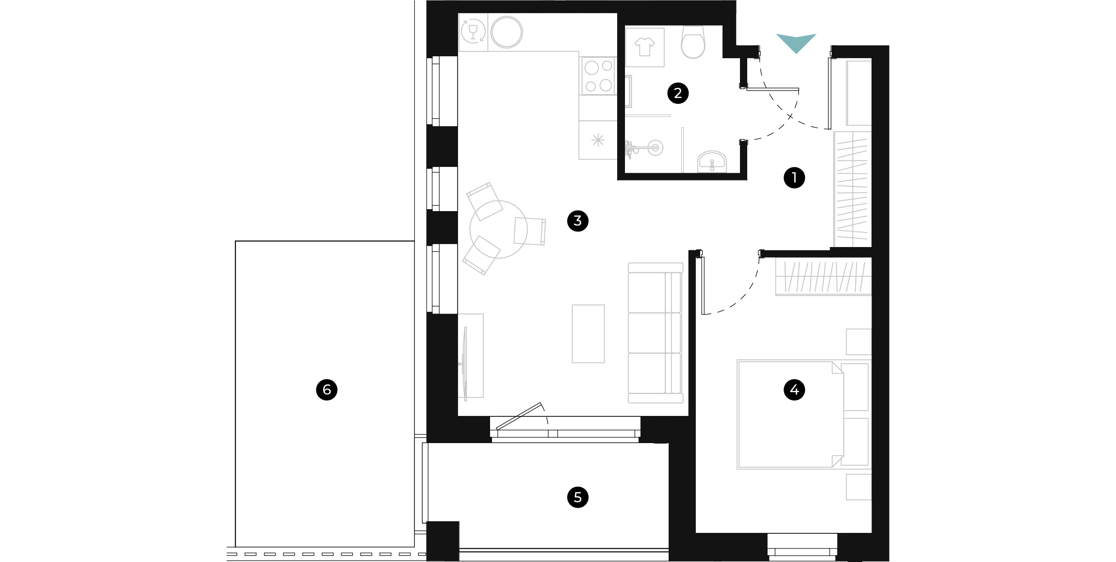 New Hanza apartamenti dzīvokļa plānojums