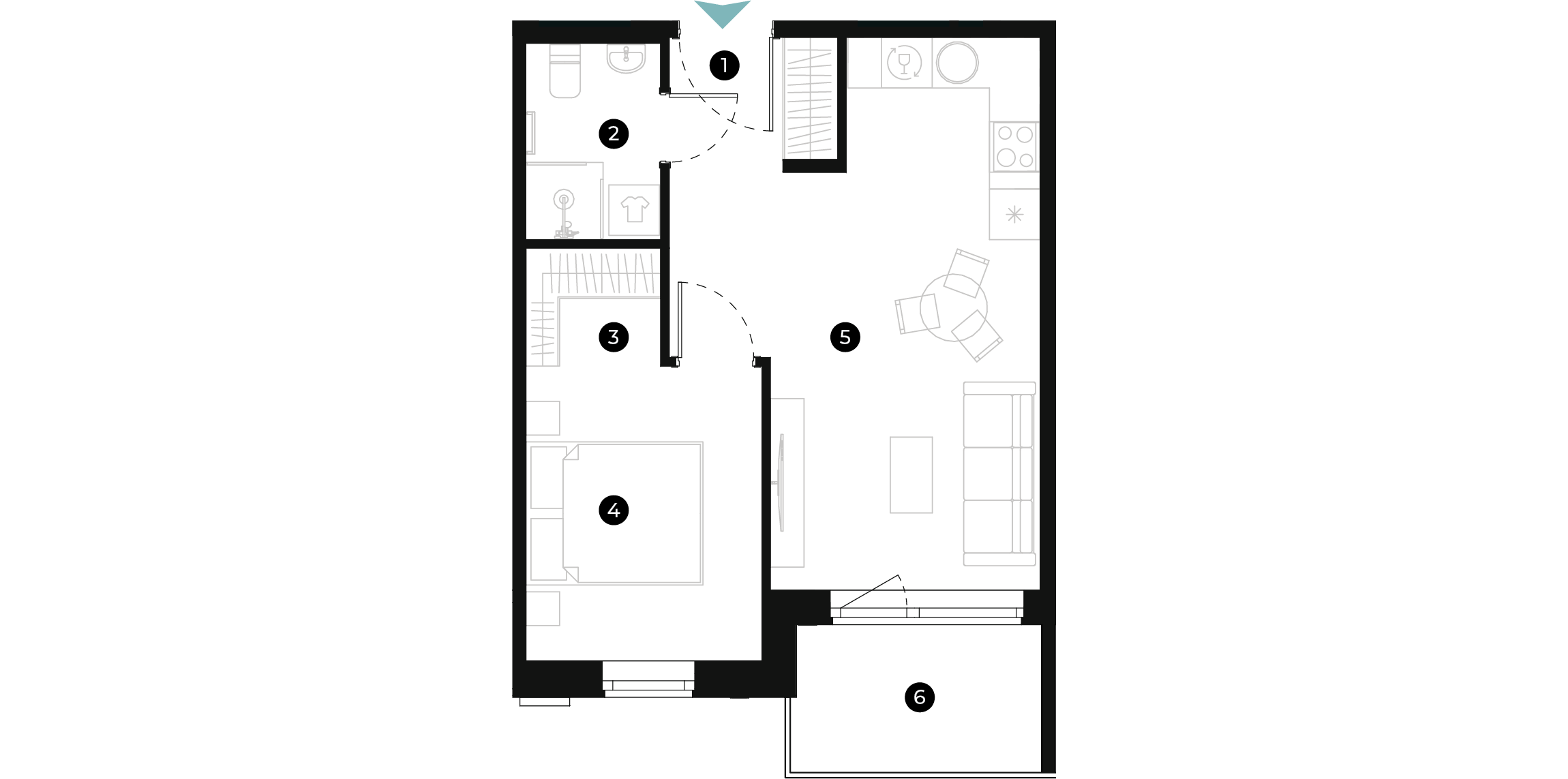 New Hanza apartamenti dzīvokļa plānojums