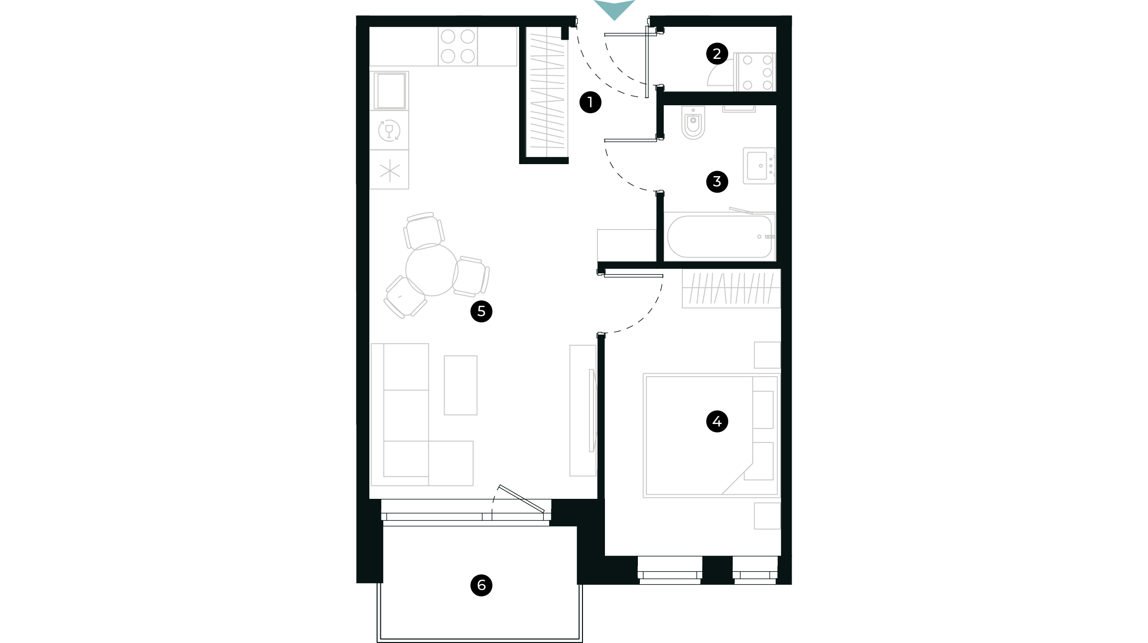 New Hanza apartamenti dzīvokļa plānojums