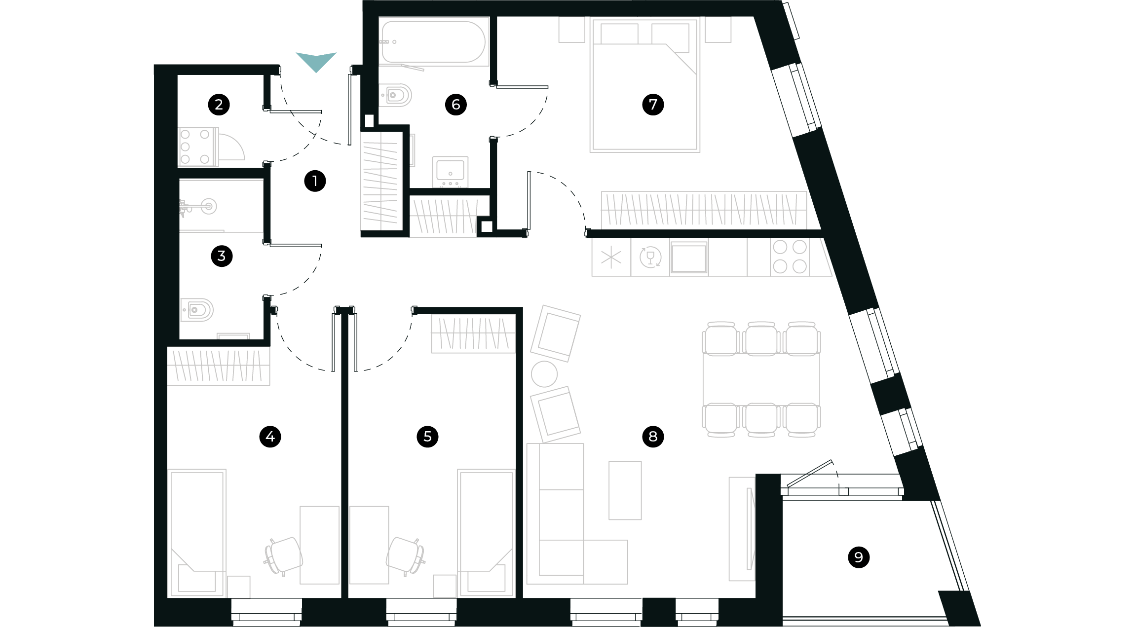 New Hanza apartamenti dzīvokļa plānojums