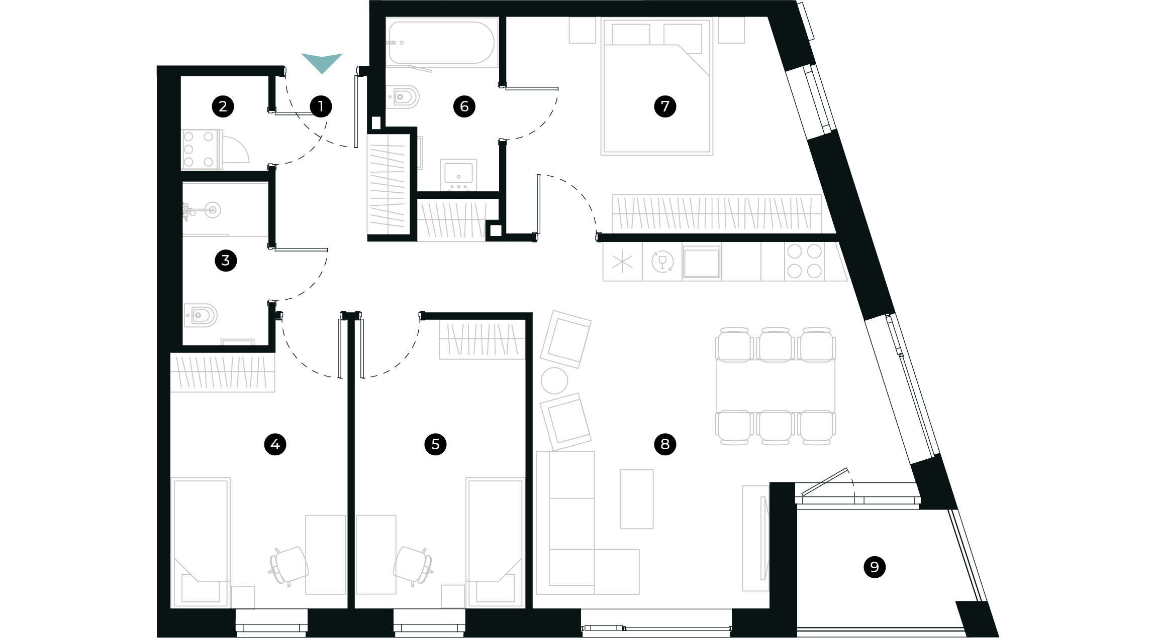 New Hanza apartamenti dzīvokļa plānojums